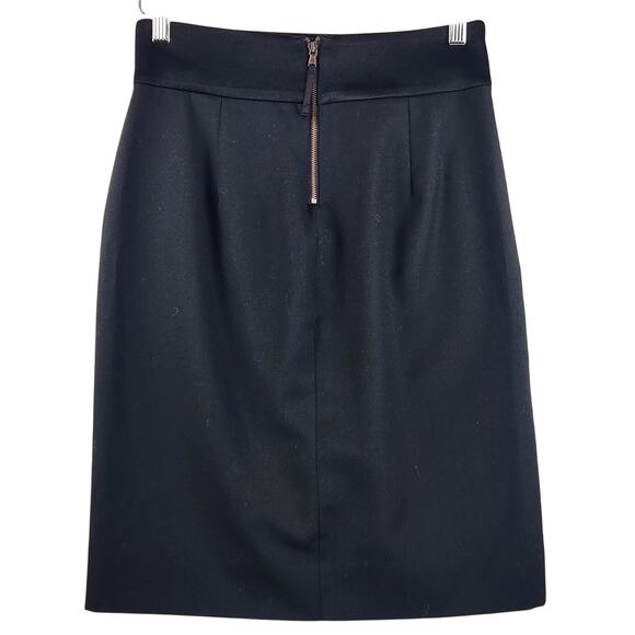 J.Crew Tuxedo Stripe Wool Wrap Pencil Skirt Women’s SZ 2 Black Fully Lined EUC - Picture 2 of 16